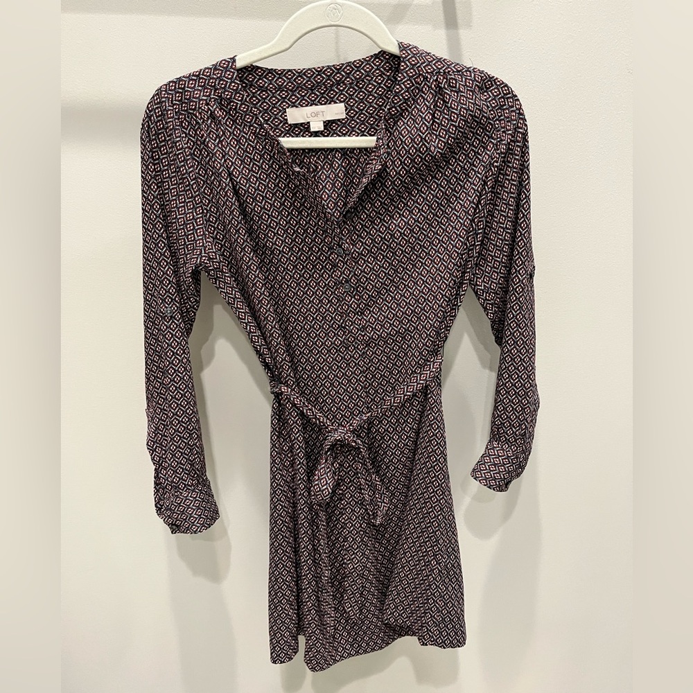 Loft silky shirt dress
